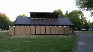 Twelve porta-potties for our guests.